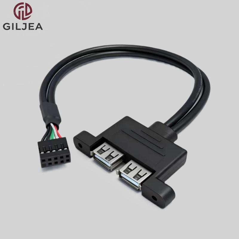 USB FEMALE*2 TO 10P 2.54 HOUSING CABLE